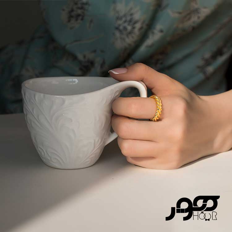 انگشتر طلا زنانه رینگ پیچی کد ACR359