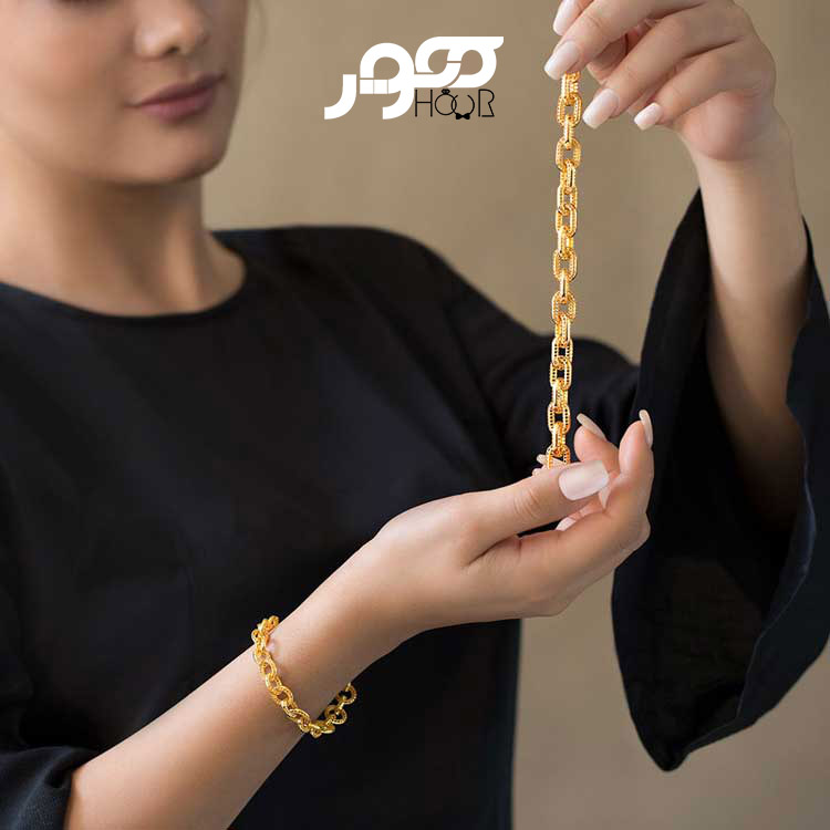 دستبند طلا زنانه طرح هرمس کد ACB413