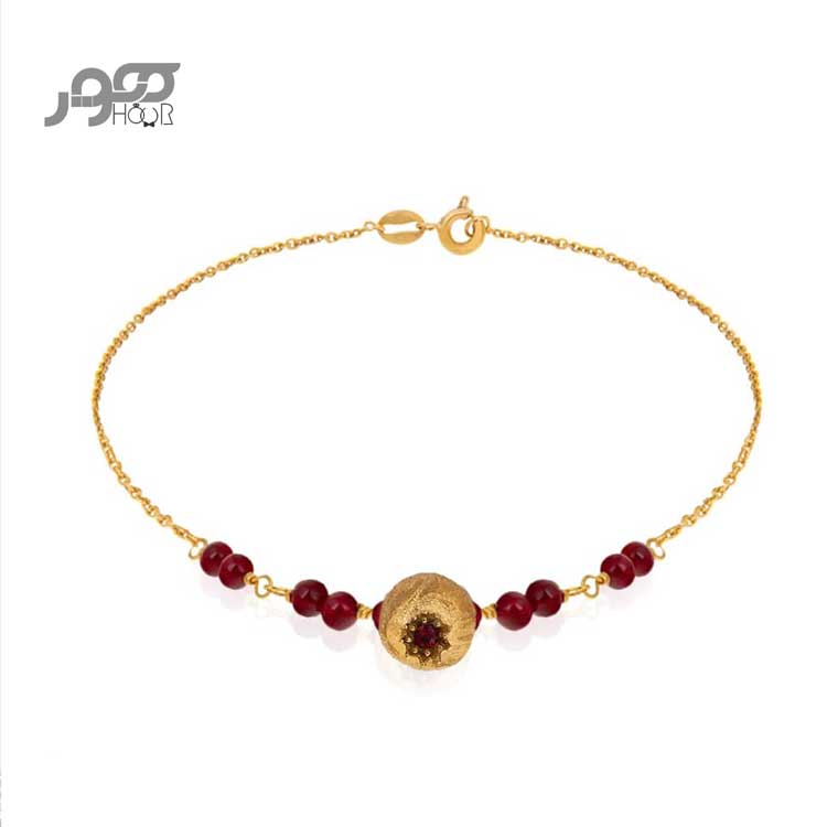 دستبند طلا زنانه طرح انار یلدایی کد AXB703