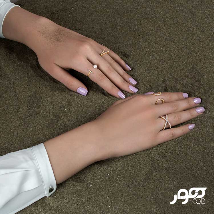 انگشتر طلا زنانه ضربدری با نگین کد ACR416