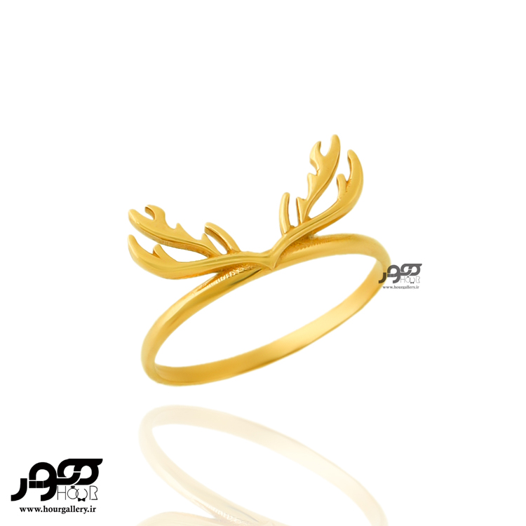 انگشتر طلا زنانه طرح شاخ گوزن کد JCR364