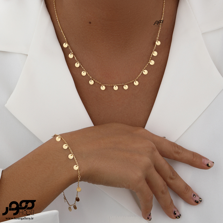 دستبند طلا زنانه طرح پولکی کد ALB117