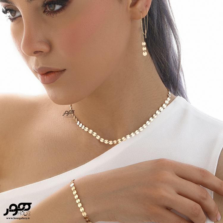 دستبند طلا زنانه طرح تمام پولک کد ALB481