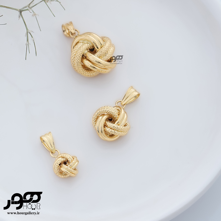 آویز طلا طرح گل کلمی مات و براق کد RCP255 