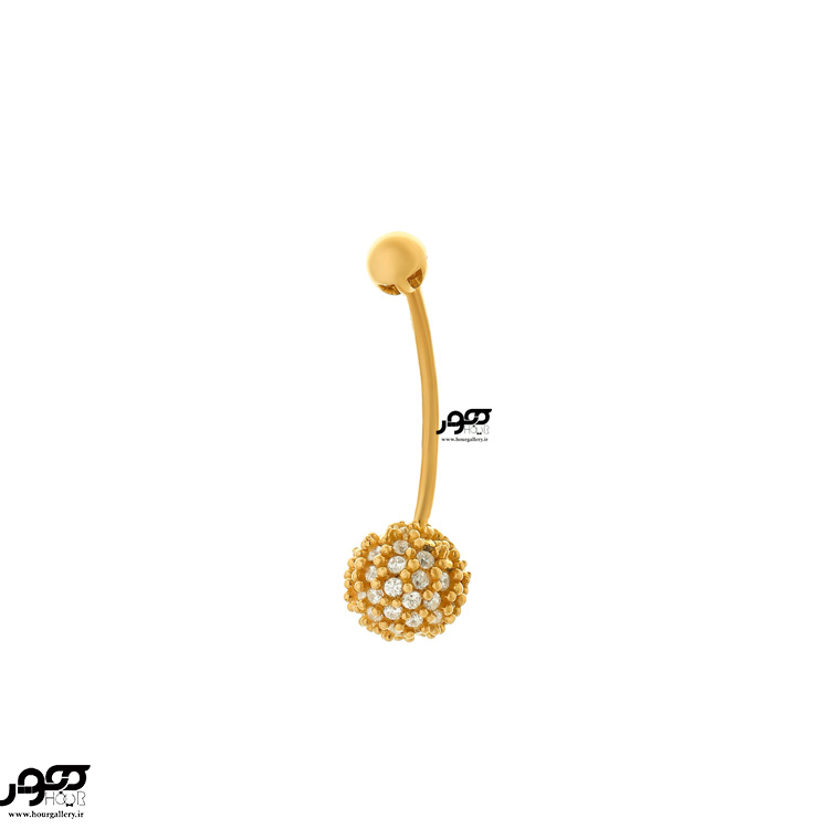 پیرسینگ ناف طلا طرح توپی نگین دار کد RPI301